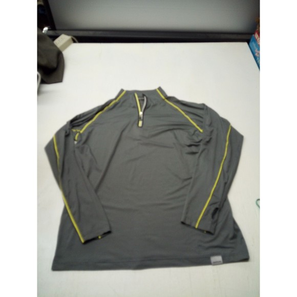 Polaris RZR Activewear Top Men's Med Gray Long Sleeve Pullover 1/4 Zip Stretch - Picture 1 of 4